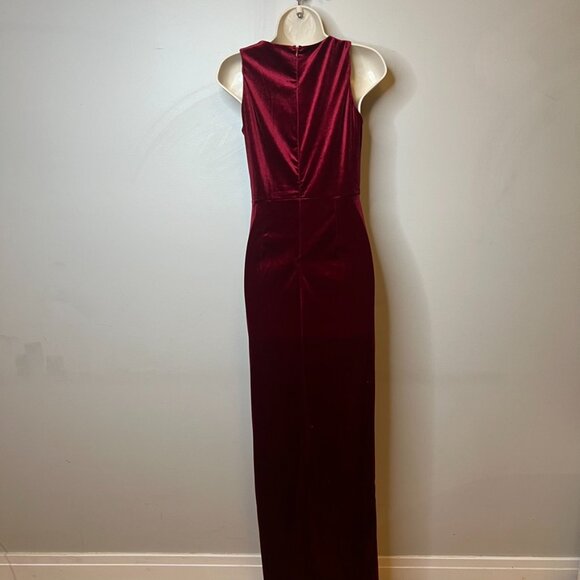 Burgundy Velvet Maxi Dress (S) - Picture 2 of 11